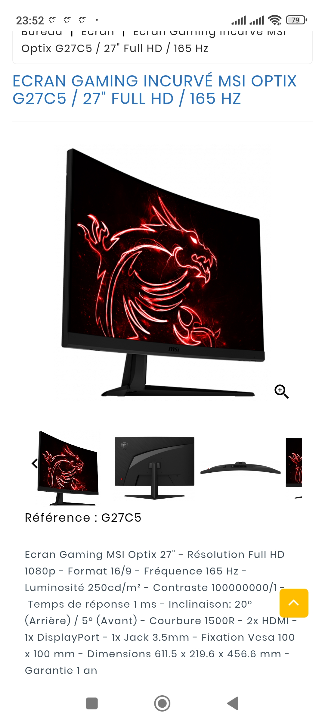 Ariana Ville Cite Ennasr 2 Ordin. familial Autre 27 pouces cran gamer m