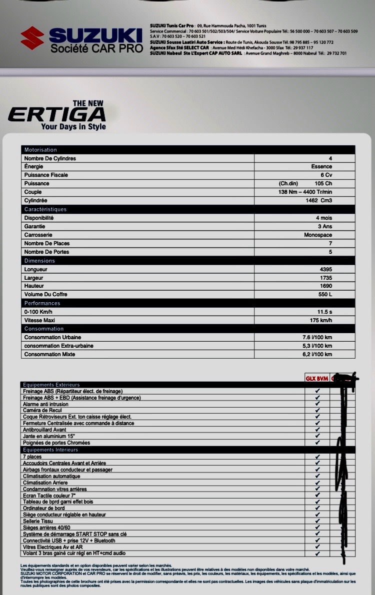 La Marsa&nbsp;Cite Du Stade&nbsp;Suzuki&nbsp;Autre Mod�le&nbsp;Suzuki ertiga 7 places