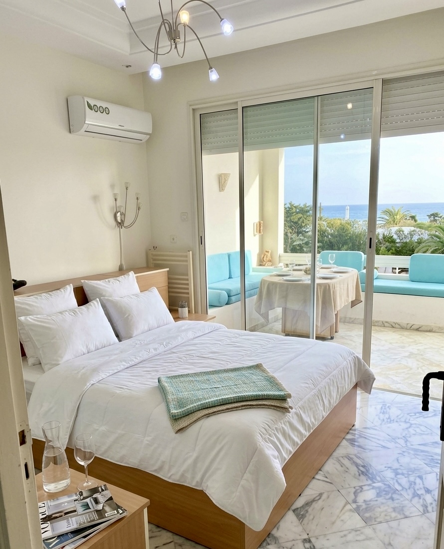 Hammamet&nbsp;Hammamet&nbsp;Location&nbsp;Appart. 1 pi�ce&nbsp;Un bel apart pied dans l eau pour les vacances
